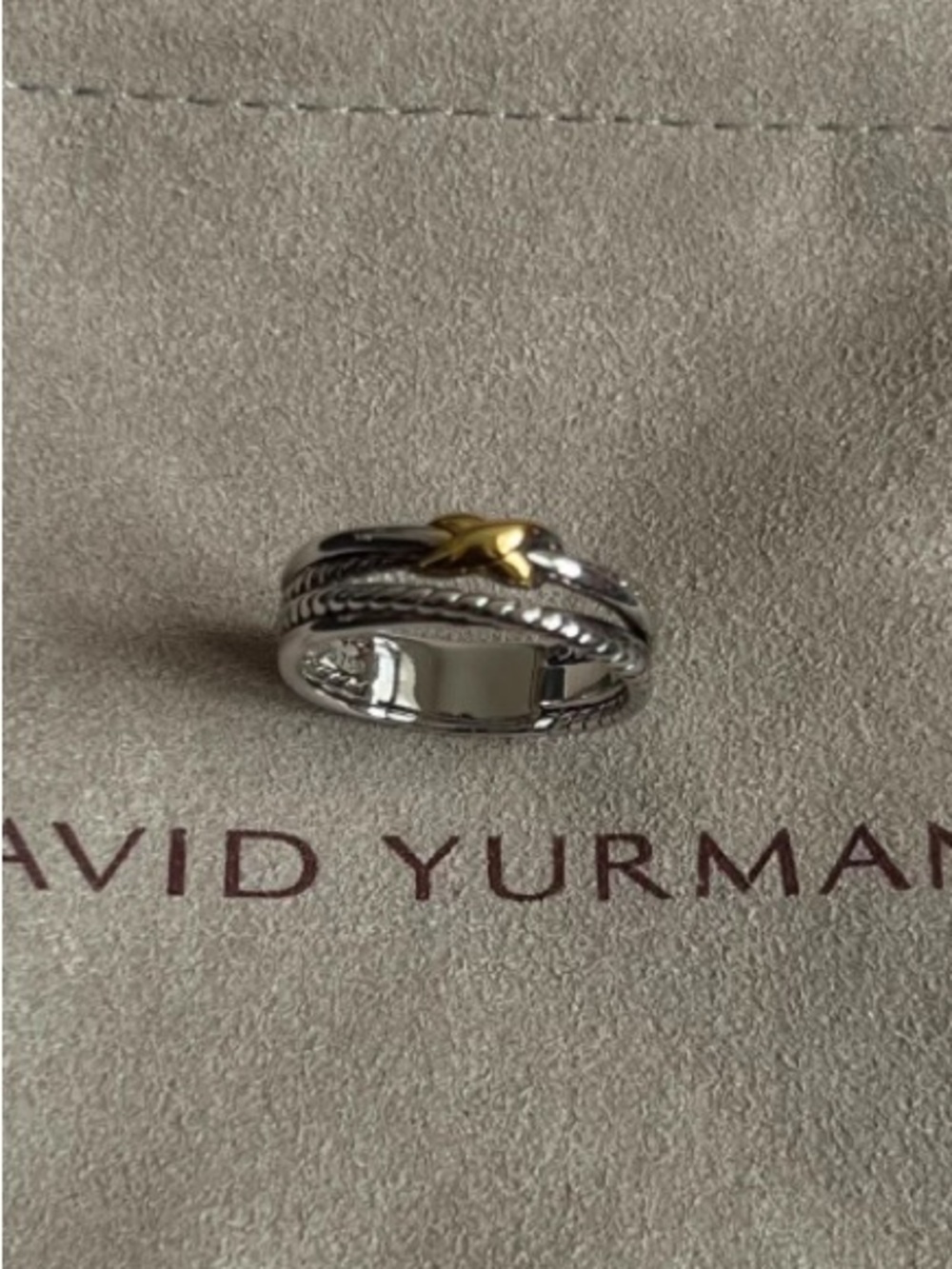 David Yurman Sterling Silver Ring with Gold Star